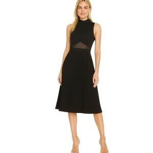 NWT Let Me Be by Anthropologie Chiffon pleated black dress, S, Letmebe